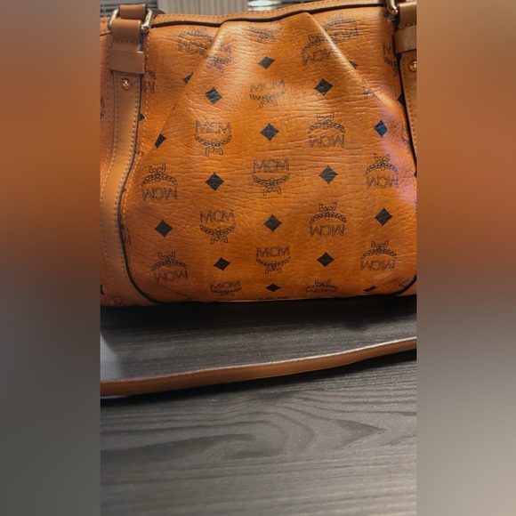 MCM Vintage Visetos:  Cognac Monogram 2-Way Tote & Shoulder Bag | Authentic - Picture 8 of 14